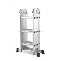 Adjustable multi-purpose aluminium folding step ladder with platform